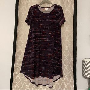 Purple Hi Lo Dress with Red/Gold Arrow Design